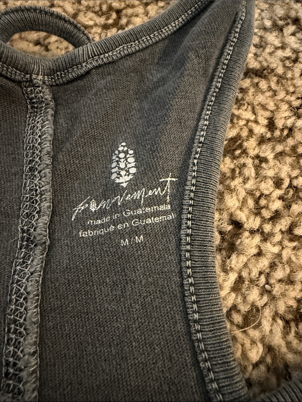 Free People Movement Charcoal Gray Racerback Athletic Tank Top Size Medium - Picture 2 of 4